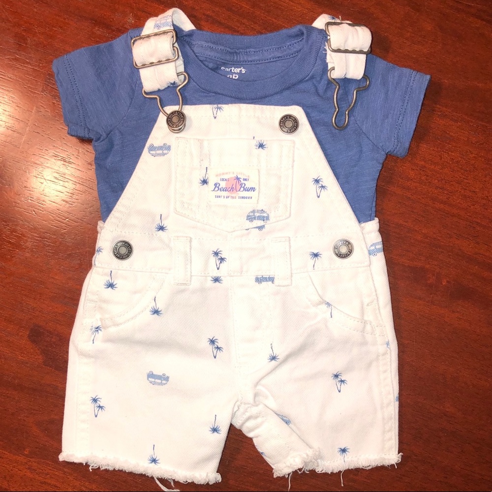 NB New Carter’s Overall 2 Piece Set Beach theme